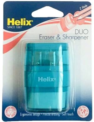 Helix 2 Hole Balance Duo Eraser & Sharpener - Turquoise